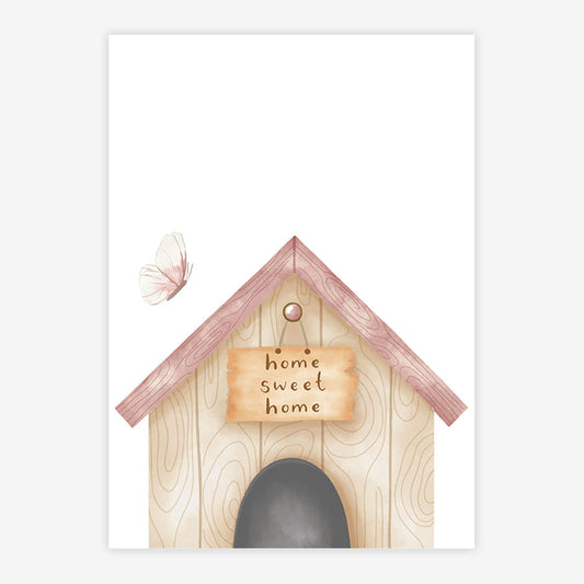 Quadro Infantil Casinha Cachorro Rosa