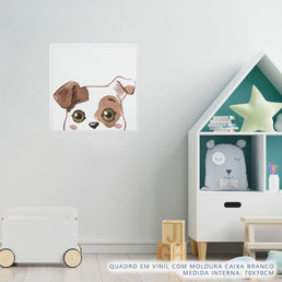 Quadro Infantil Buldogue Macho Quadrado