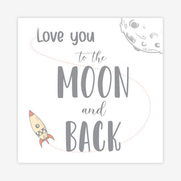 Quadro Infantil Love You To The Moon and Back Coral