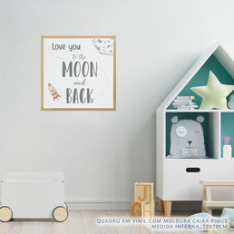 Quadro Infantil Love You To The Moon and Back Coral