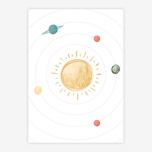 Quadro Infantil Sistema Solar Color