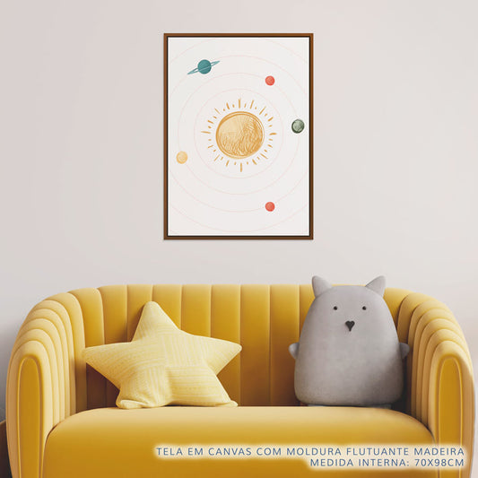 Quadro Infantil Sistema Solar Color