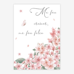 Quadro Infantil Me Faz Crescer, Me Faz Feliz Rosa