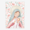 Quadro Infantil Nossa Senhora com Flores Rosa