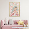 Quadro Infantil Nossa Senhora com Flores Rosa
