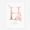 Quadro Infantil Floral Letra Rosa