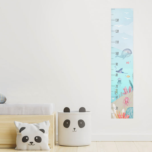 Régua de Crescimento Fundo do Mar Azul