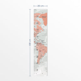 Régua de Crescimento Mapa Mundi Geopolítico Cinza