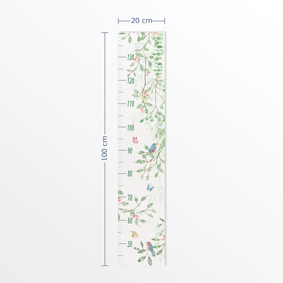 Régua de Crescimento Jardim Borboletas Suspenso Verde