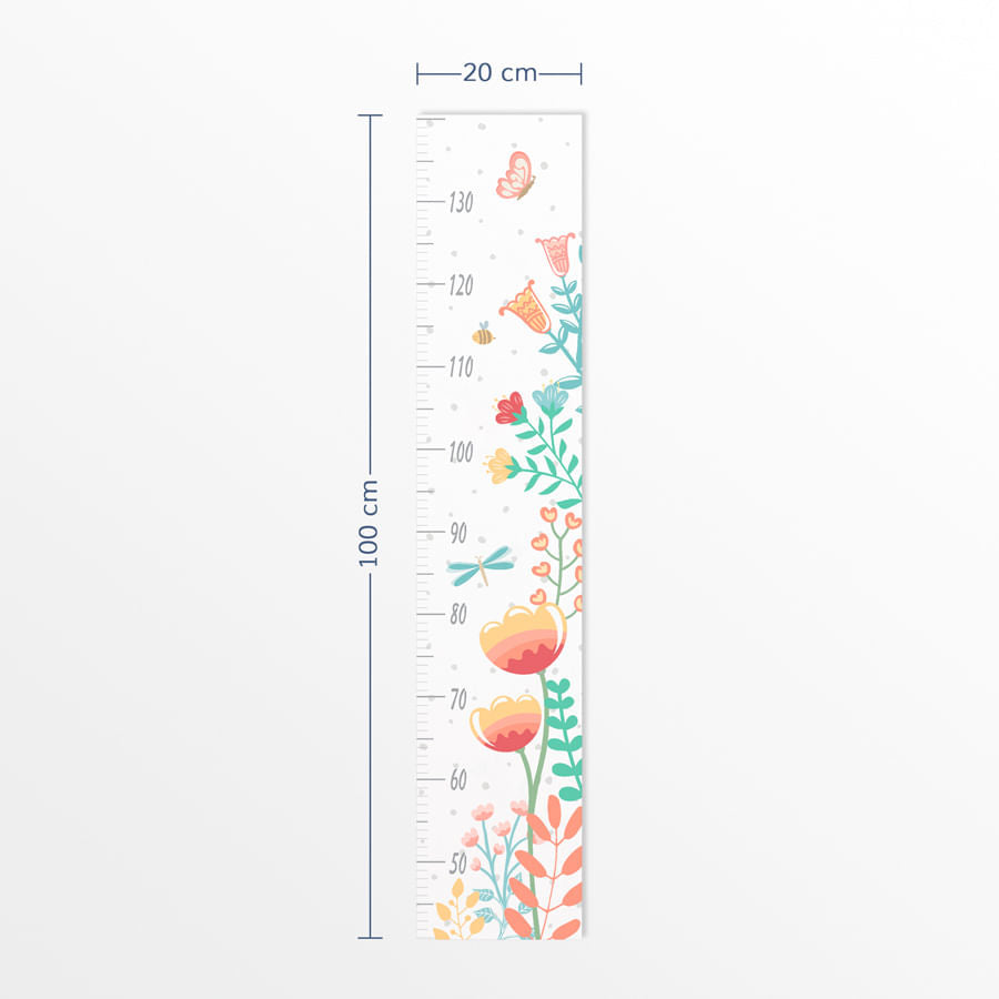 Régua de Crescimento Floral Moderno Colors