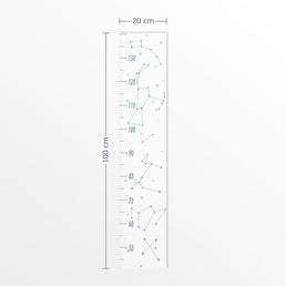 Régua de Crescimento Constelações Fundo Branco Azul Clássico