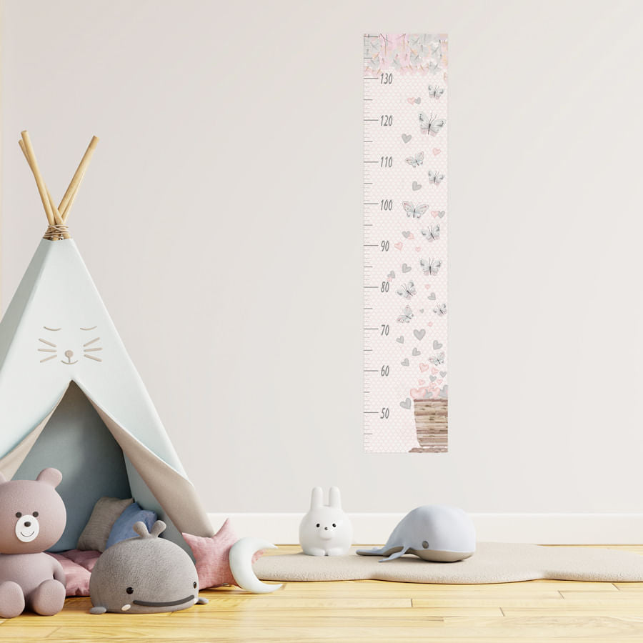 Régua de Crescimento Jardim das Borboletas Cinza