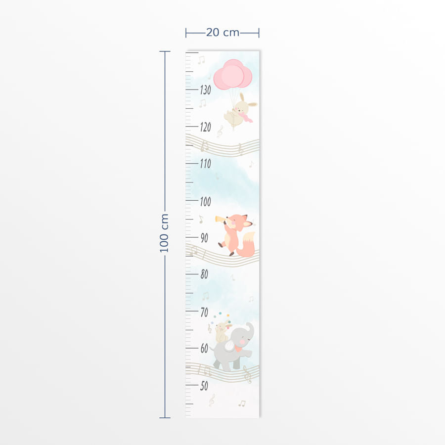 Régua de Crescimento Banda de Animais Rosa