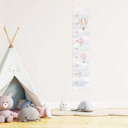 Régua de Crescimento Balão no Céu Rosa