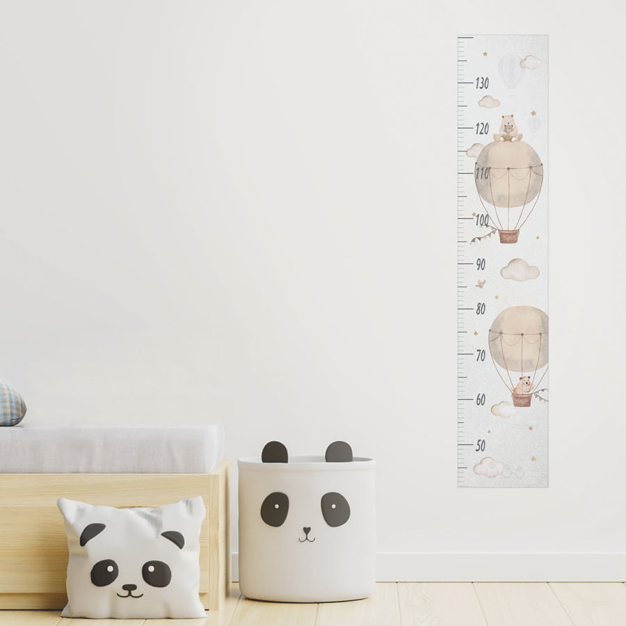 Régua de Crescimento Balão com Urso Bege