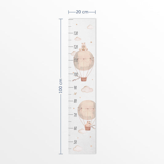 Régua de Crescimento Balão com Urso Bege