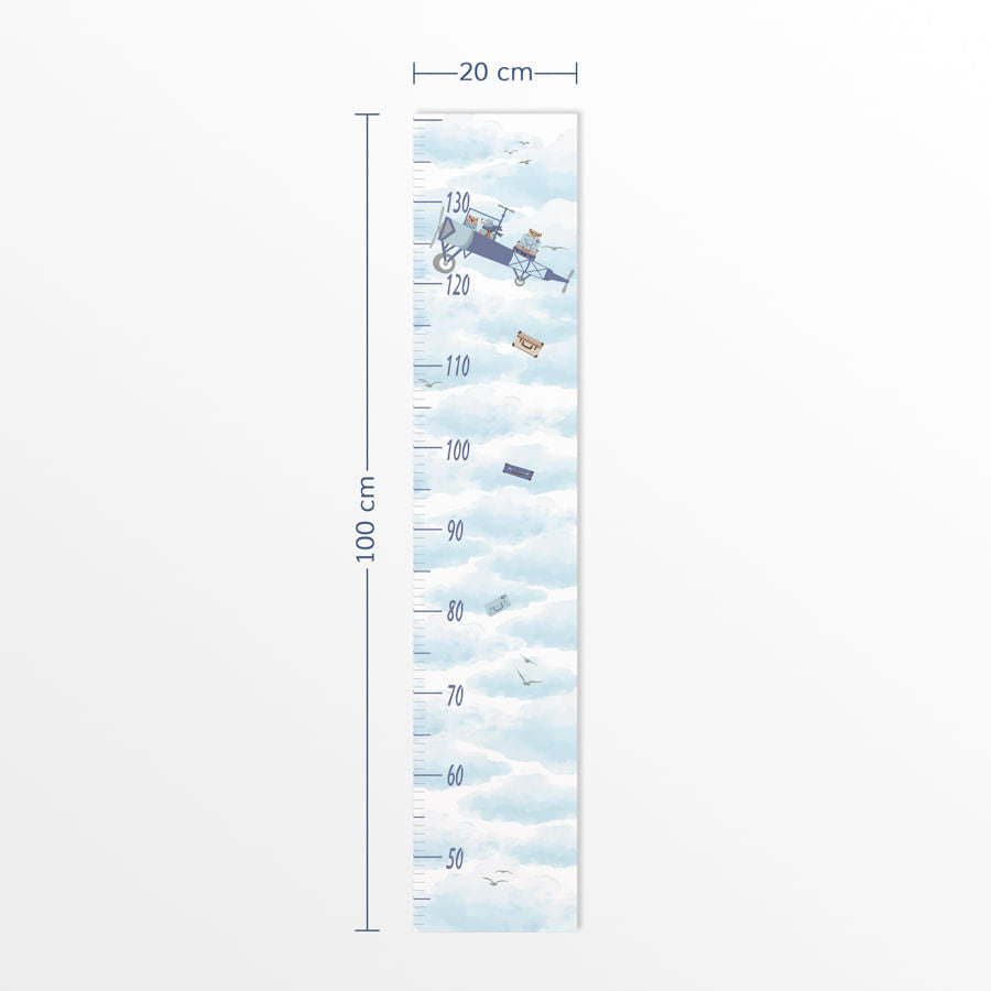 Régua de Crescimento Avião no Céu Azul Claro