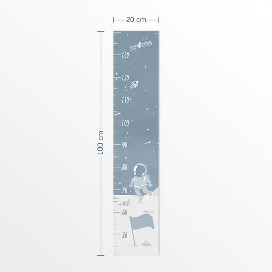 Régua de Crescimento Astronauta na Lua Azul Clássico