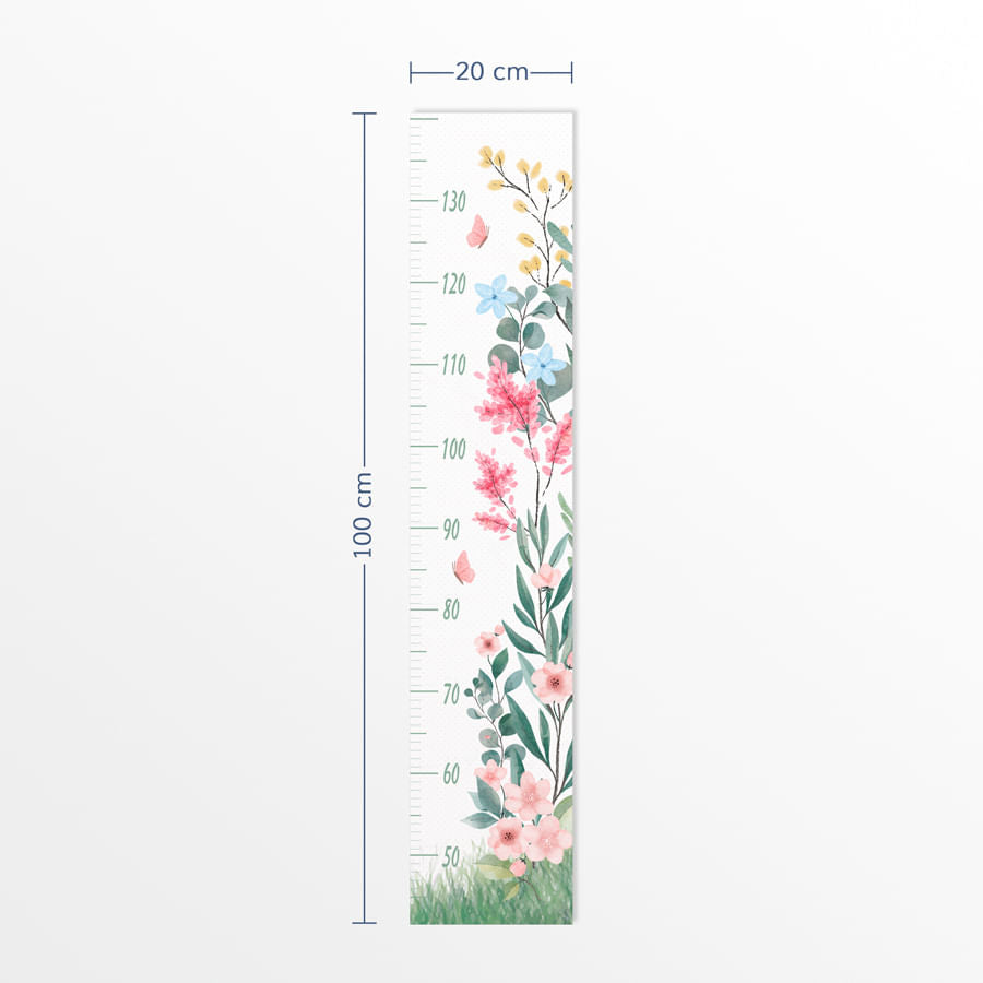 Régua de Crescimento Floral da Mali Rosa