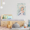 Quadro Infantil Nossa Senhora com Folhas Verde