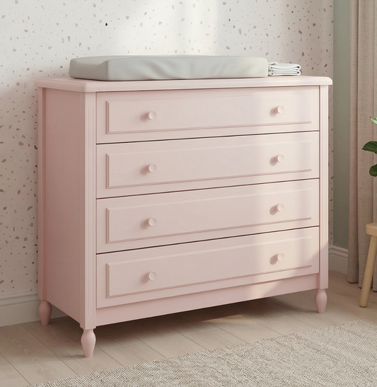 Cômoda de Bebê La Vie Rosa 4 Gavetas