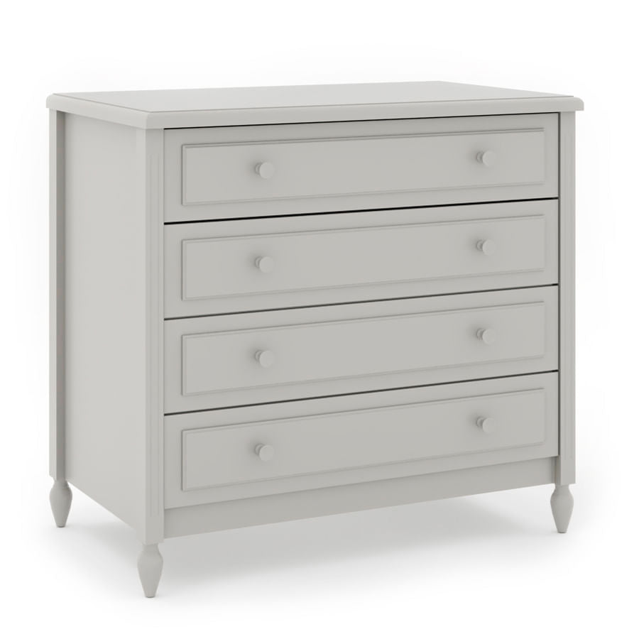 Cômoda de Bebê La Vie Cinza 4 Gavetas