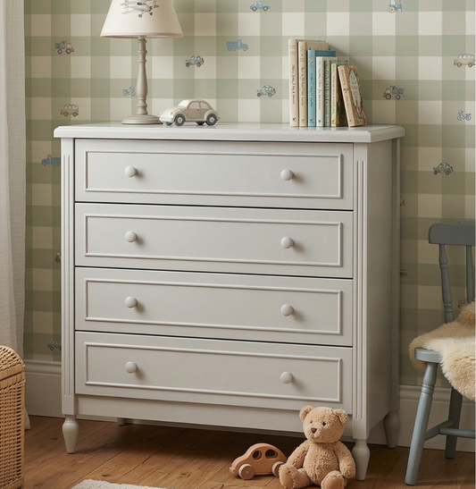 Cômoda de Bebê La Vie Cinza 4 Gavetas