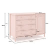 Cômoda de Bebê La Vie Rosa 4 Gavetas e Porta