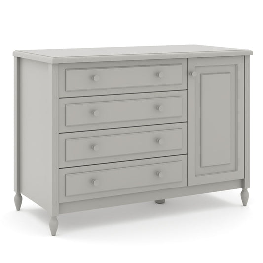 Cômoda de Bebê La Vie Cinza 4 Gavetas e Porta