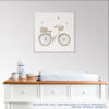Quadro Infantil Jardim Bicicleta Rosa