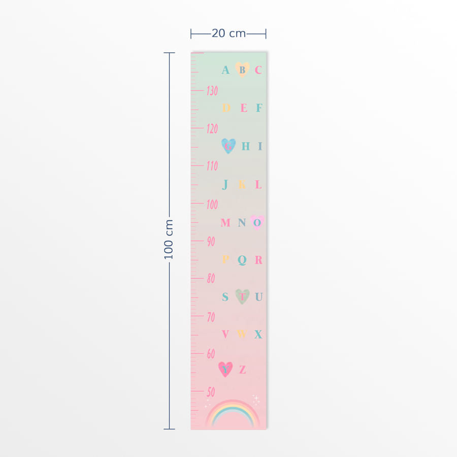 Régua de Crescimento Arco Íris Verde