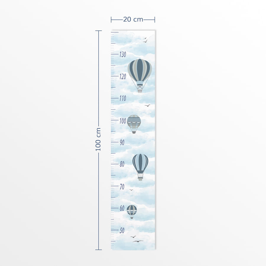 Régua de Crescimento Balão no céu Cinza