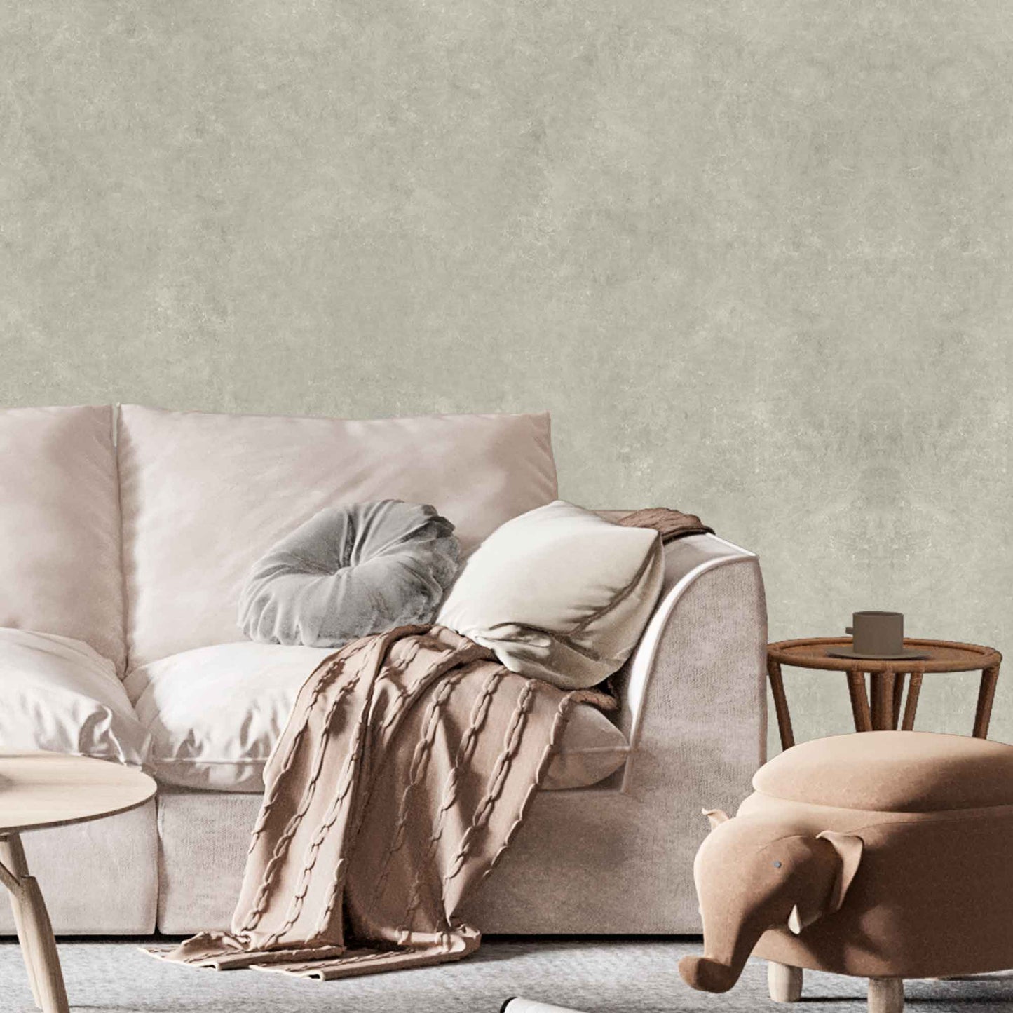 Papel de Parede Cimento Queimado Bege