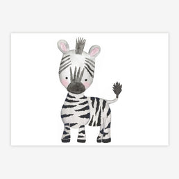 Quadro Infantil Selva Zebra Color Horizontal