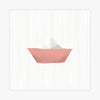 Quadro Infantil Barquinho de Papel Coral