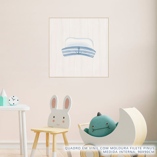 Quadro Infantil Chapéu Marinheiro Azul