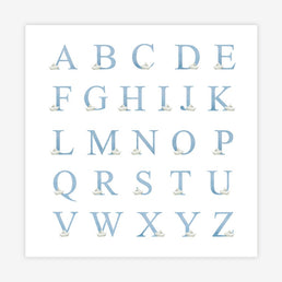 Quadro Infantil Barquinho de Papel com Inicial Azul