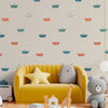 Papel de Parede Infantil Barquinho de Papel Bege