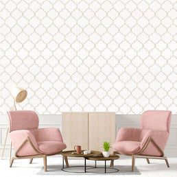 Papel de Parede Arabesco Aquarela Bege