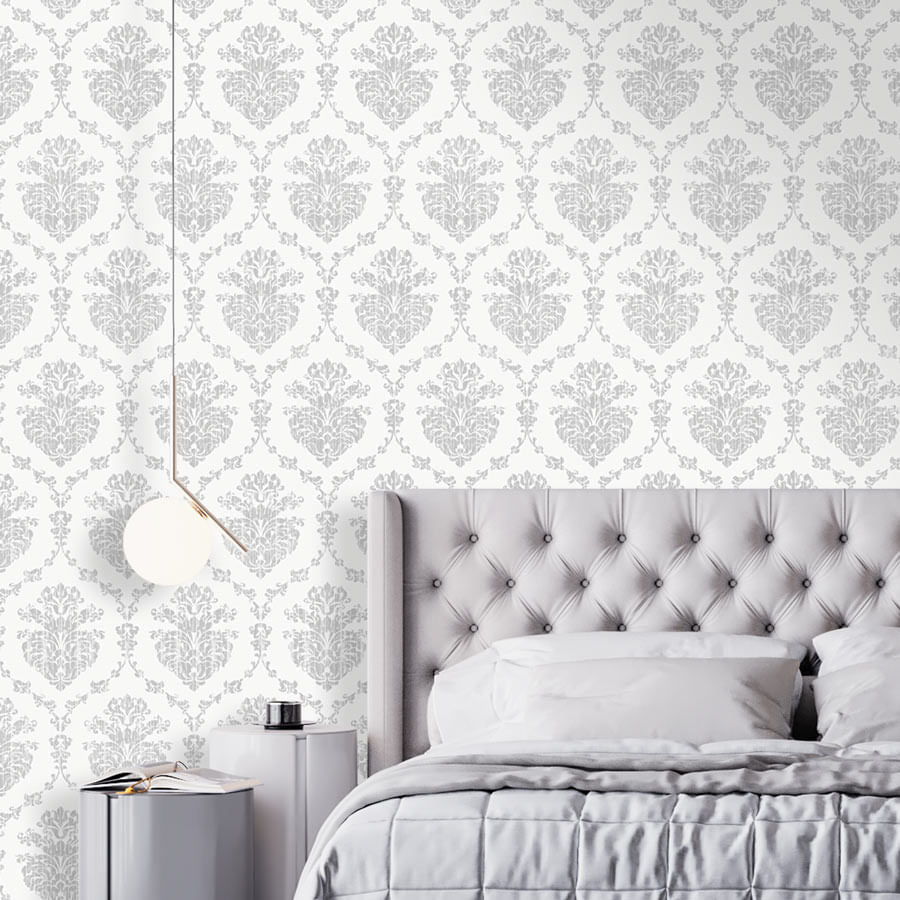 Papel de Parede Arabesco Classic Cinza
