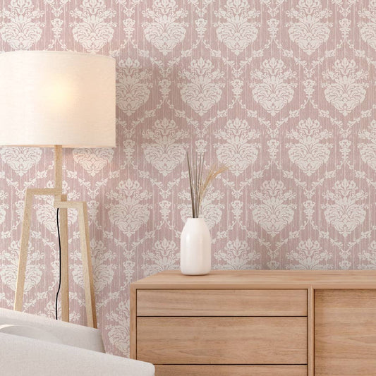 Papel de Parede Arabesco Classic Rosa Chá