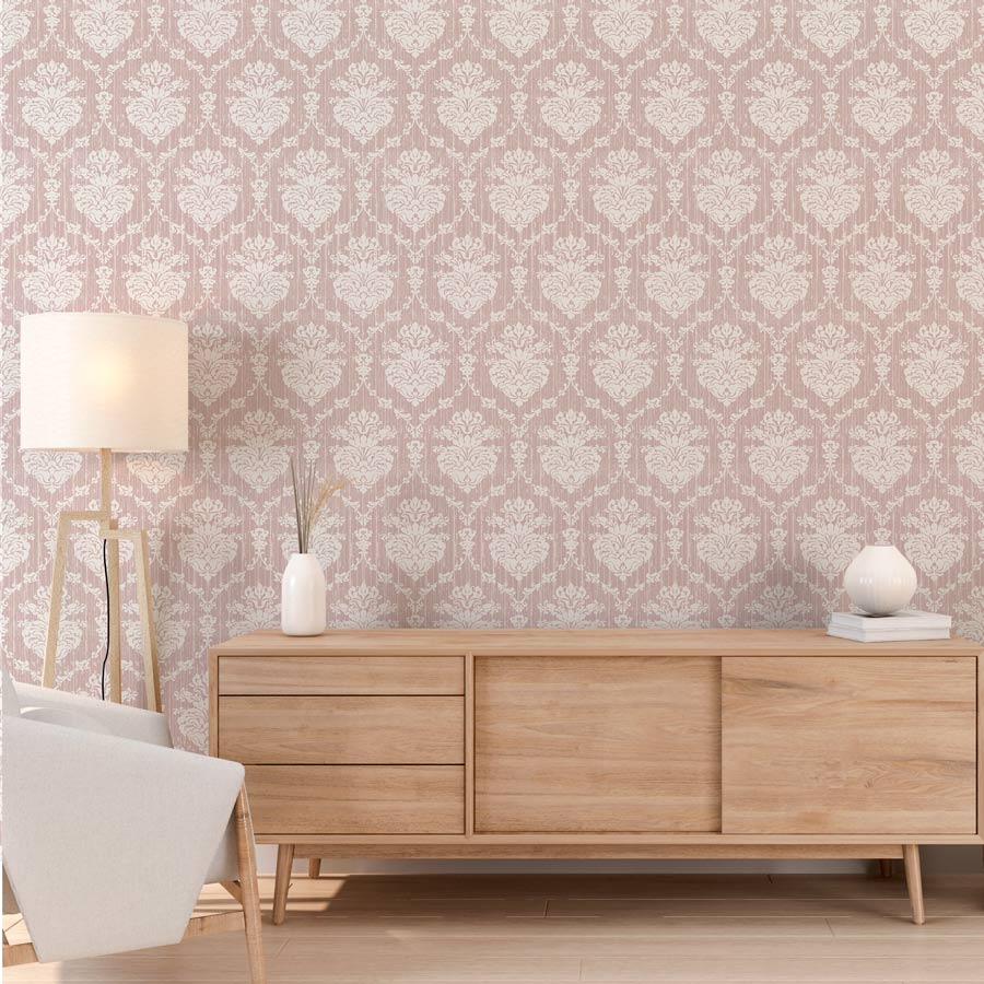 Papel de Parede Arabesco Classic Rosa Chá