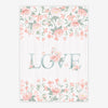 Quadro Infantil Love com Flores Rosa