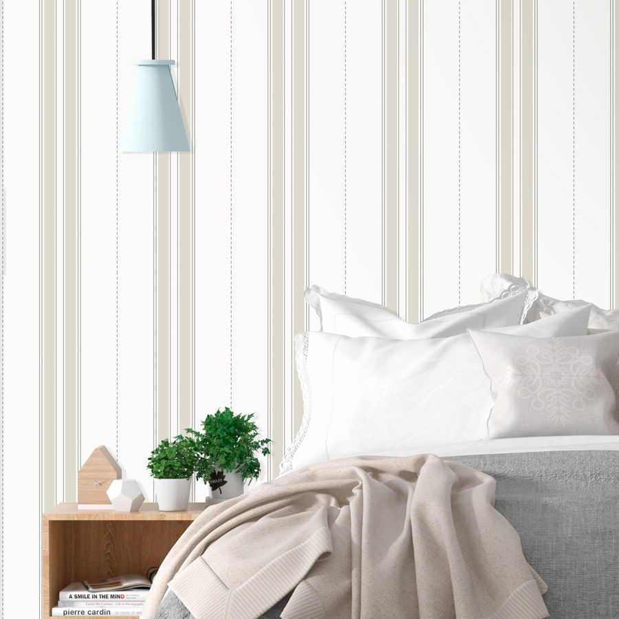Papel de Parede Listra Britânica Bege