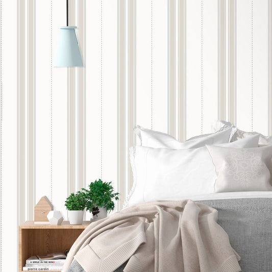 Papel de Parede Listra Britânica Bege