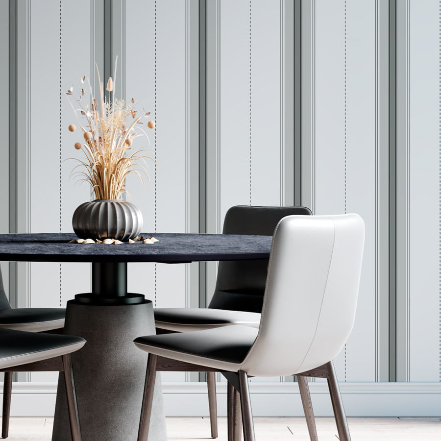 Papel de Parede Listra Britânica Cinza