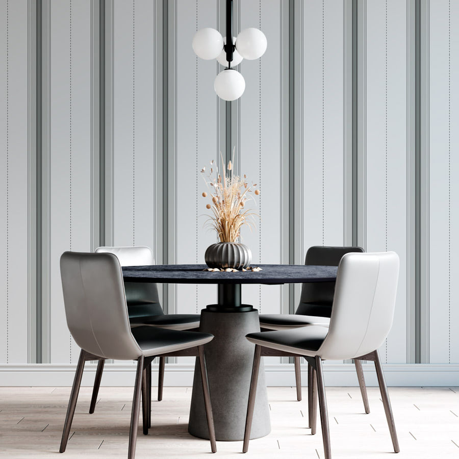 Papel de Parede Listra Britânica Cinza