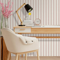 Papel de Parede Listra Aquarela Classic Rosa Chá