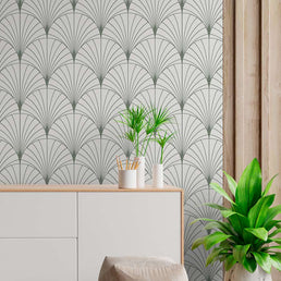 Papel de Parede Leque Verde Seco