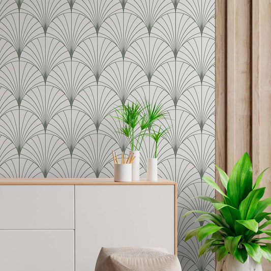 Papel de Parede Leque Verde Seco